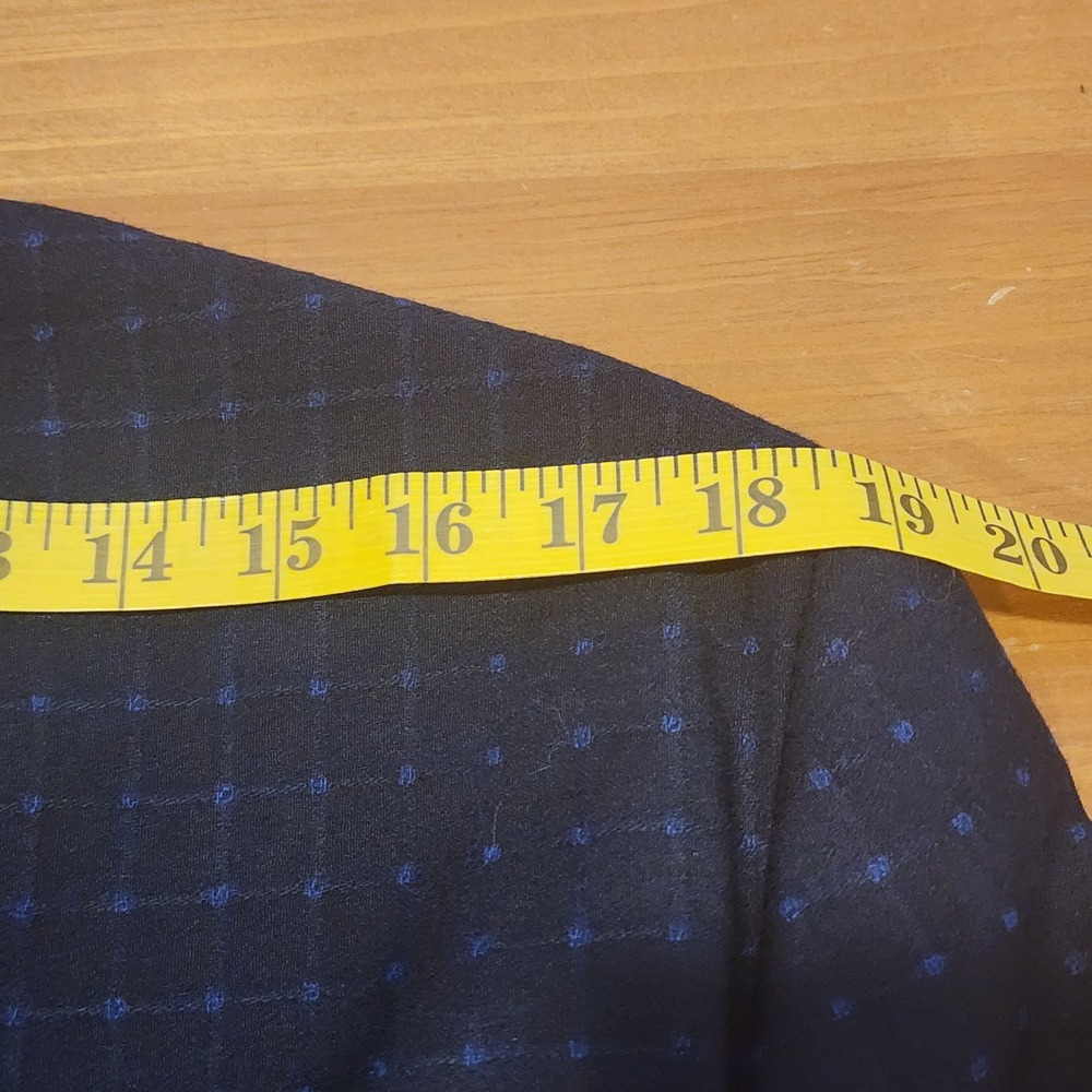 Menticano Zignone Wool Sport Coat Mens 42R Navy Blue Windowpane Blazer Casual - Picture 13 of 16